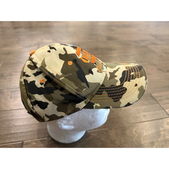 Napa Outdoors Mens Camo Auto Parts Outdoors Orange Adjustable Strapback Hat Cap - Picture 4 of 8